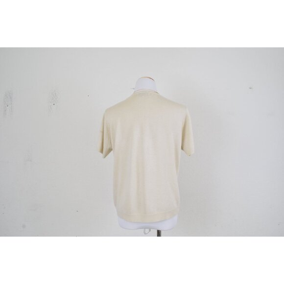 Vintage 80s Beige Knit Pullover Top | size PXL - Picture 4 of 10